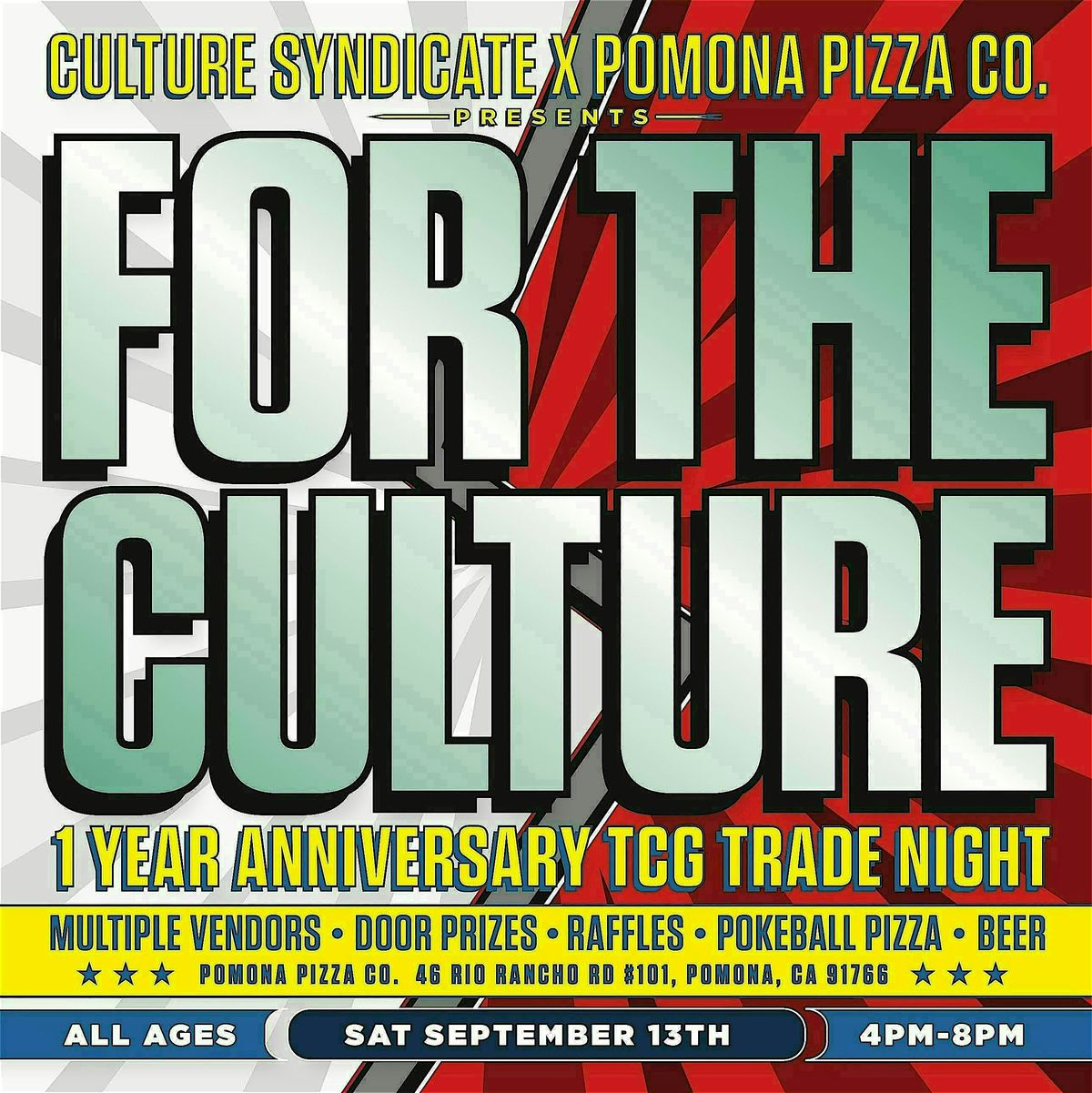 Culture Syndicate 1 Year Anniversary Card Show: FOR THE CULTURE, 13 September | Event in Pomona | AllEvents