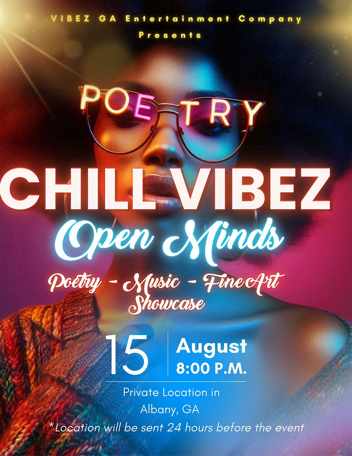 Chill Vibes & Open Minds | Poetry Music  Art Showcase, 15 August | AllEvents