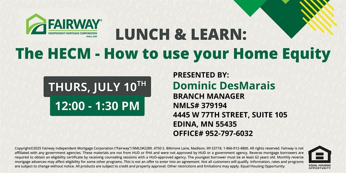 The HECM - How to use your Home Equity, 10 July | Event in Edina | AllEvents
