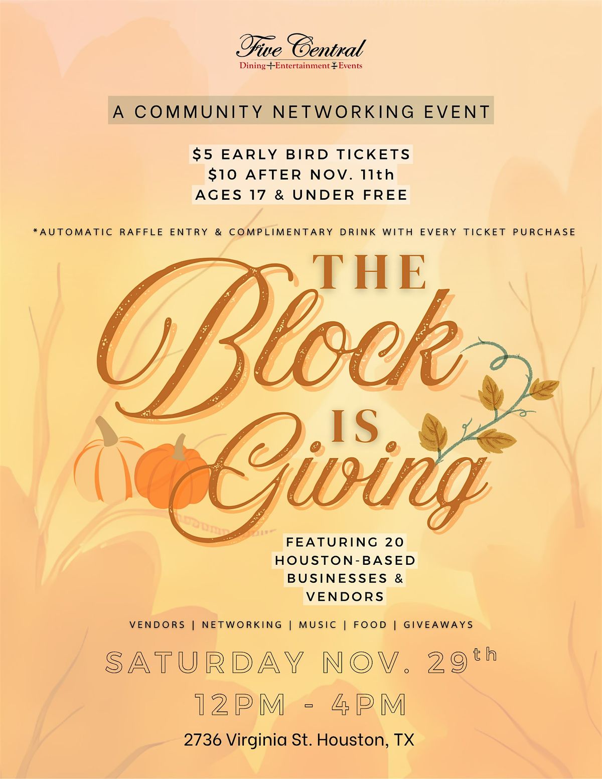 The Block is Giving, 29 November | Event in Houston | AllEvents