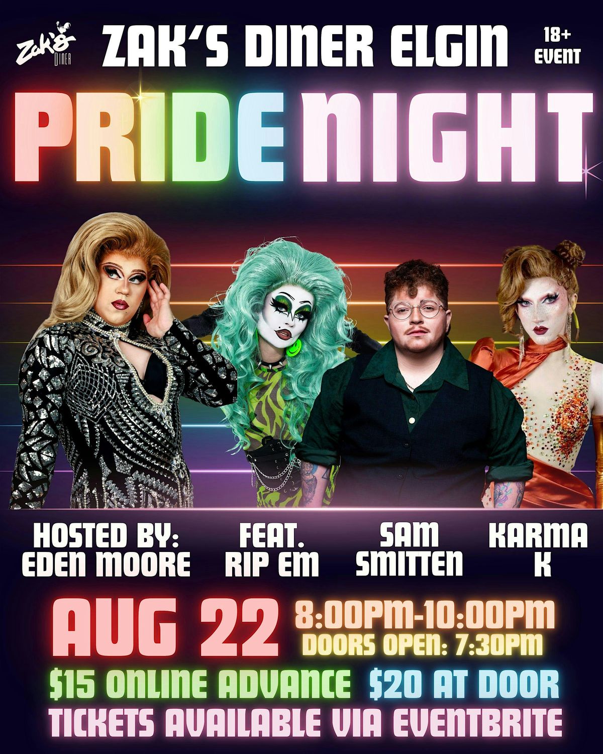 Pride Night! at Zak's Diner Elgin, 22 August | Event in Ottawa | AllEvents