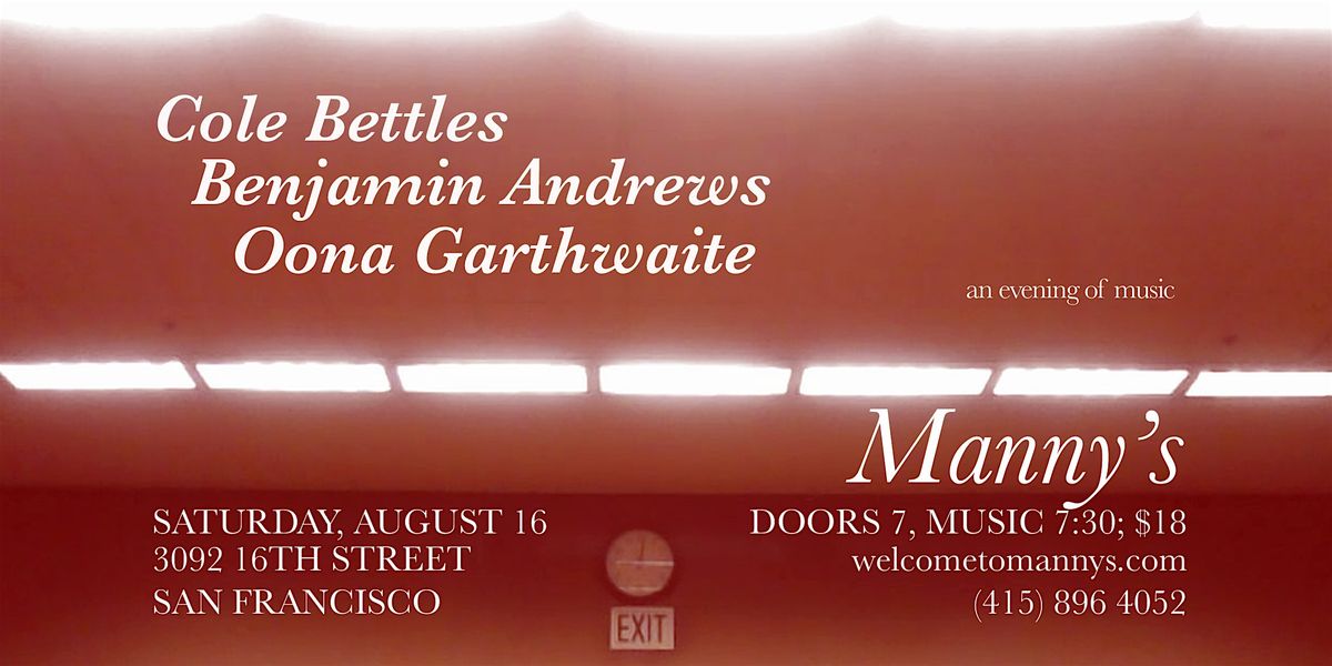 Manny’s Living Room Sets - Songwriter Night, 16 August | Event in San Francisco | AllEvents