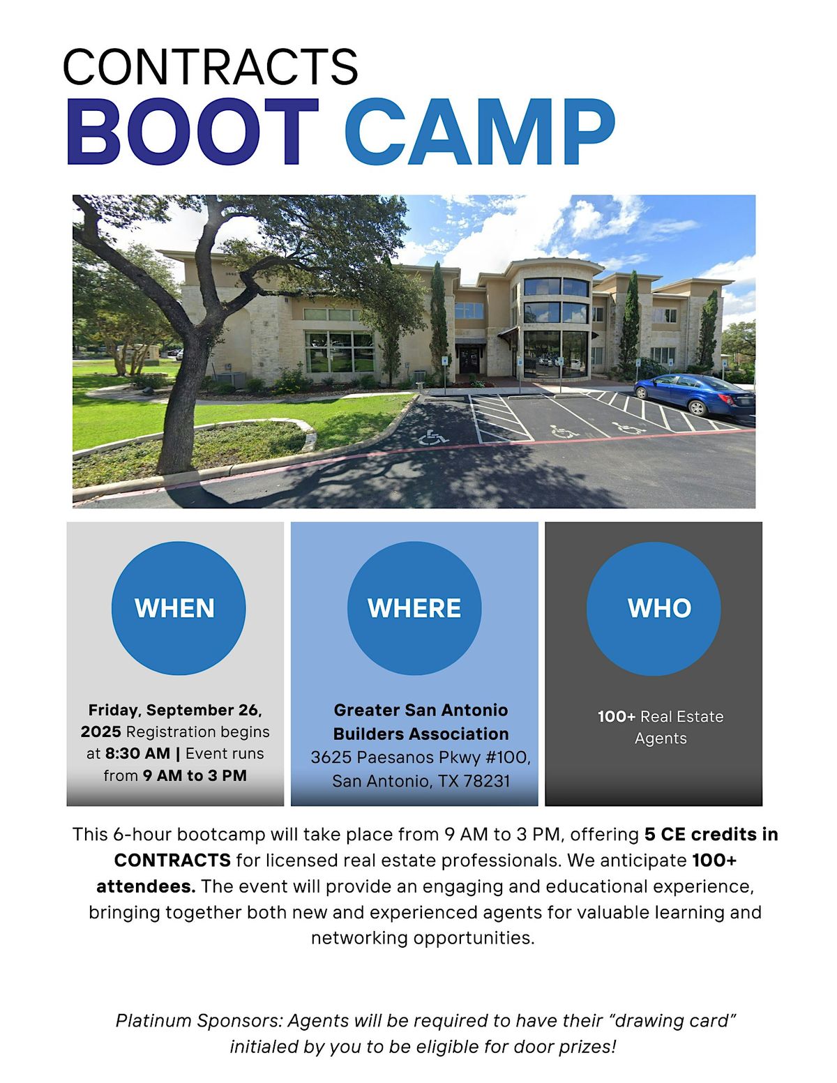 Real Estate Contracts Bootcamp 5 Free CE Credits, 26 September | Event in San Antonio | AllEvents