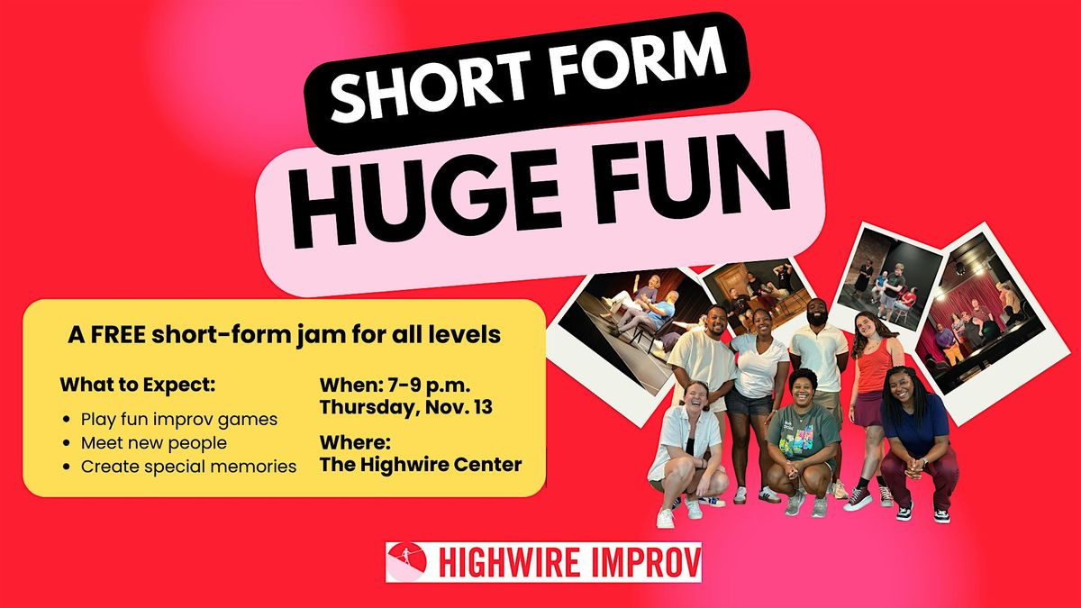 Short Form, Huge Fun: A Community Improv Jam, 13 November | Event in Baltimore | AllEvents