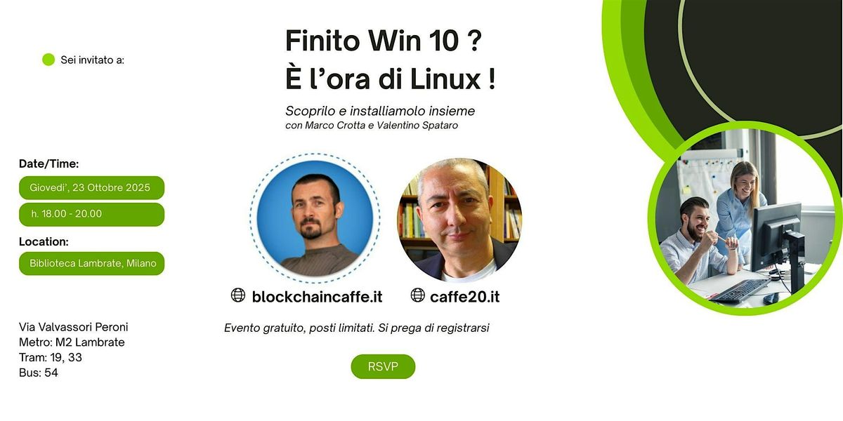 Finita l'era di Windows 10? È l'ora di scoprire Linux!, 23 October | Event in Milano | AllEvents