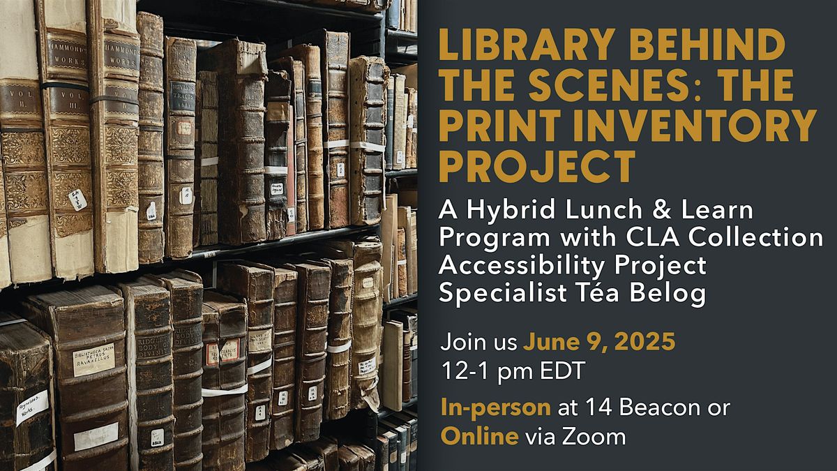 Library Behind the Scenes, 9 June | Event in Boston | AllEvents
