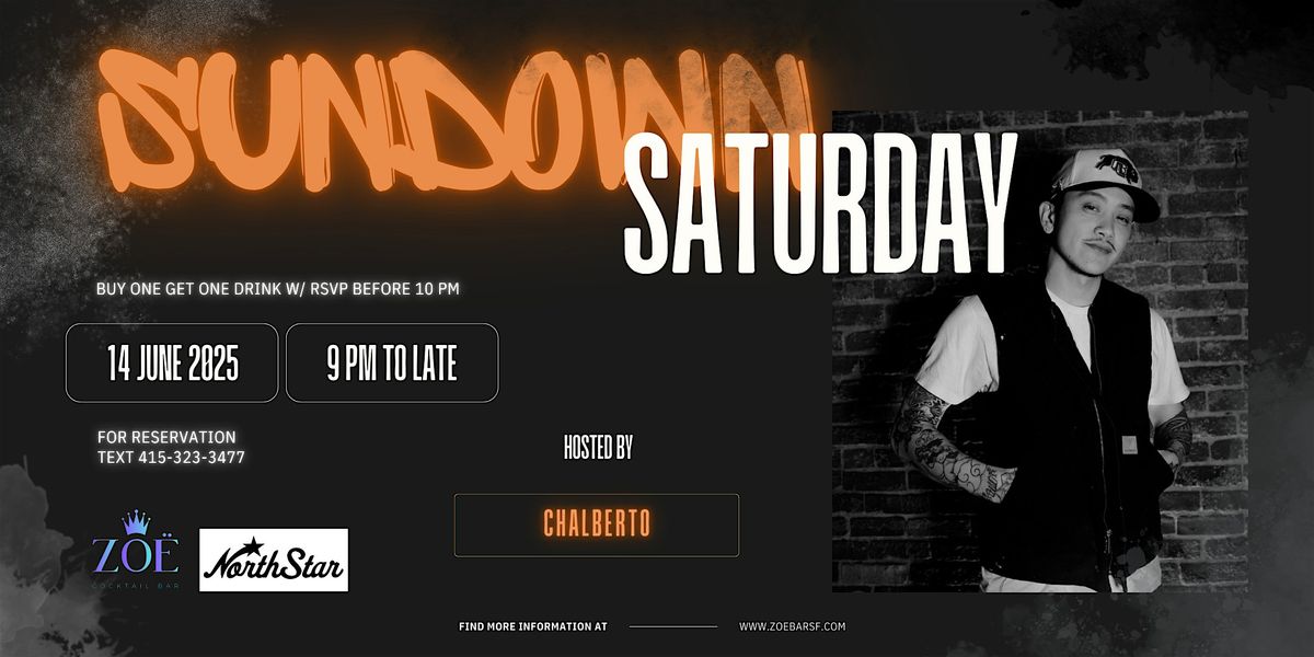 SUNDOWN SATURDAY @ Zoe Cocktail Bar, 14 June | Event in San Francisco | AllEvents