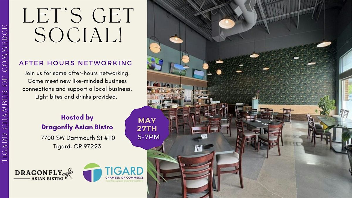 After Hours Hosted by Dragonfly Asian Bistro, 27 May | Event in Tigard | AllEvents
