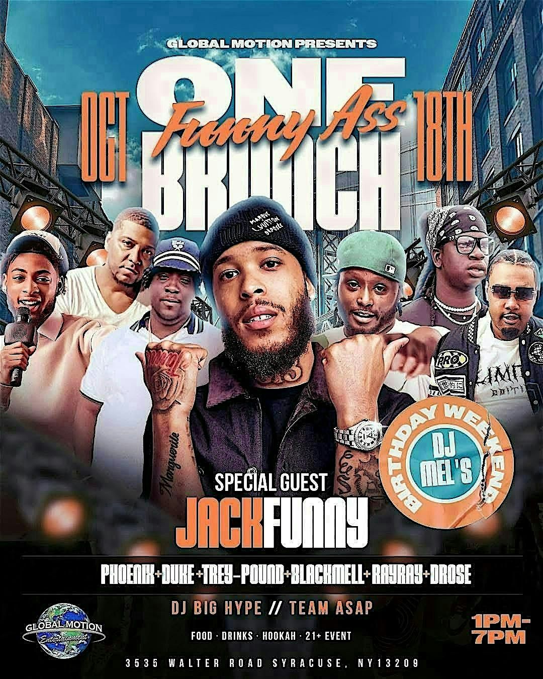 1 FUNNY ASS BRUNCH HOSTED BY JACK FUNNY AND MORE!!!!, 18 October | Event in Syracuse | AllEvents