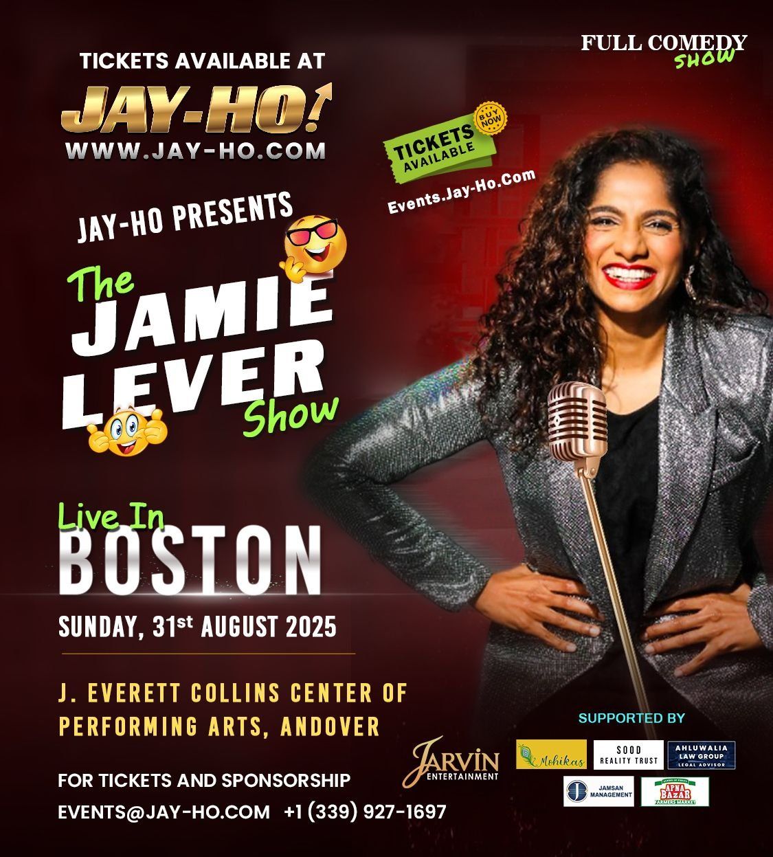 Jamie Lever at Collins Center for the Performing Arts - MA, 31 August | Event in Andover | AllEvents