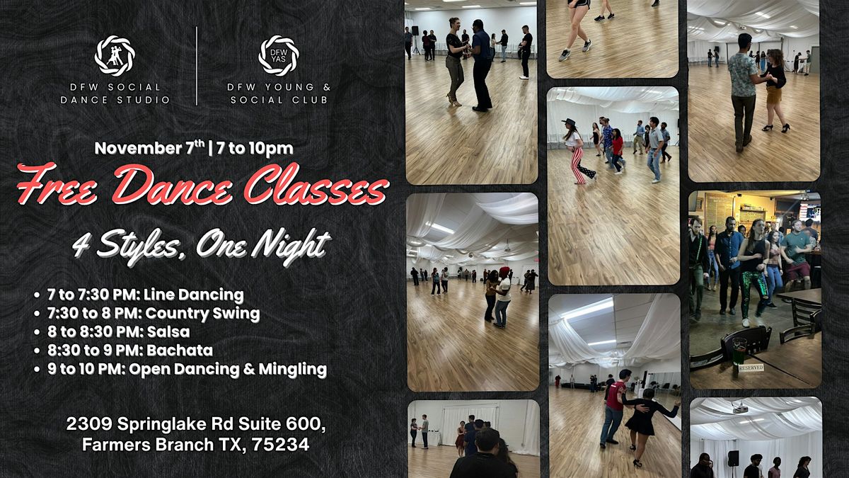 Free Dance Class Sampler Night: 4 Styles in One Evening, 7 November | Event in Farmers Branch | AllEvents