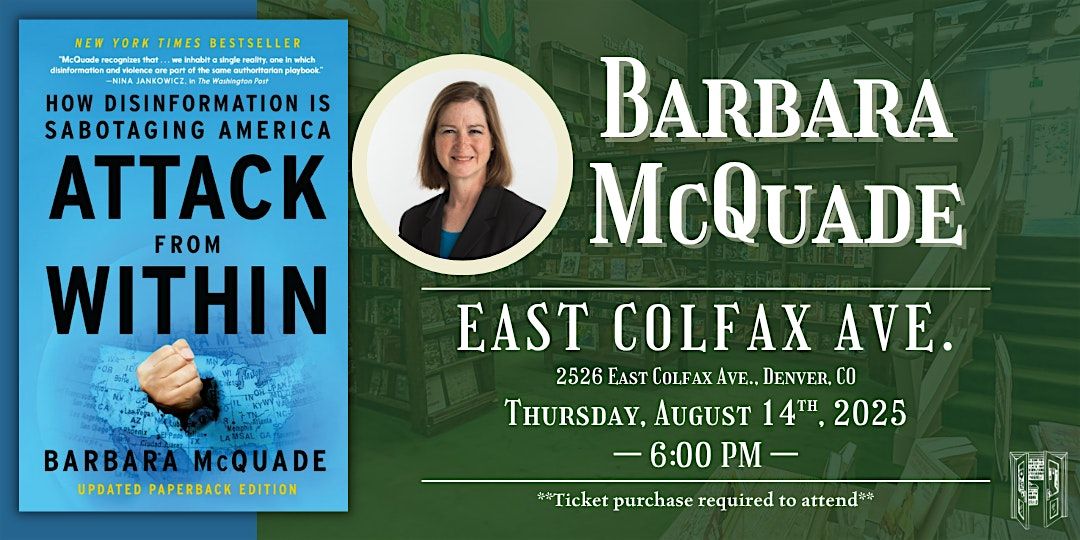 Barbara McQuade Live at Tattered Cover Colfax, 14 August | Event in Denver | AllEvents