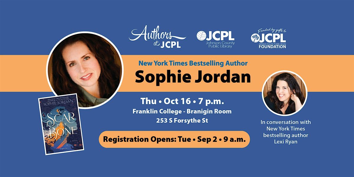 Authors at JCPL presents Sophie Jordan, 16 October | Event in Franklin | AllEvents