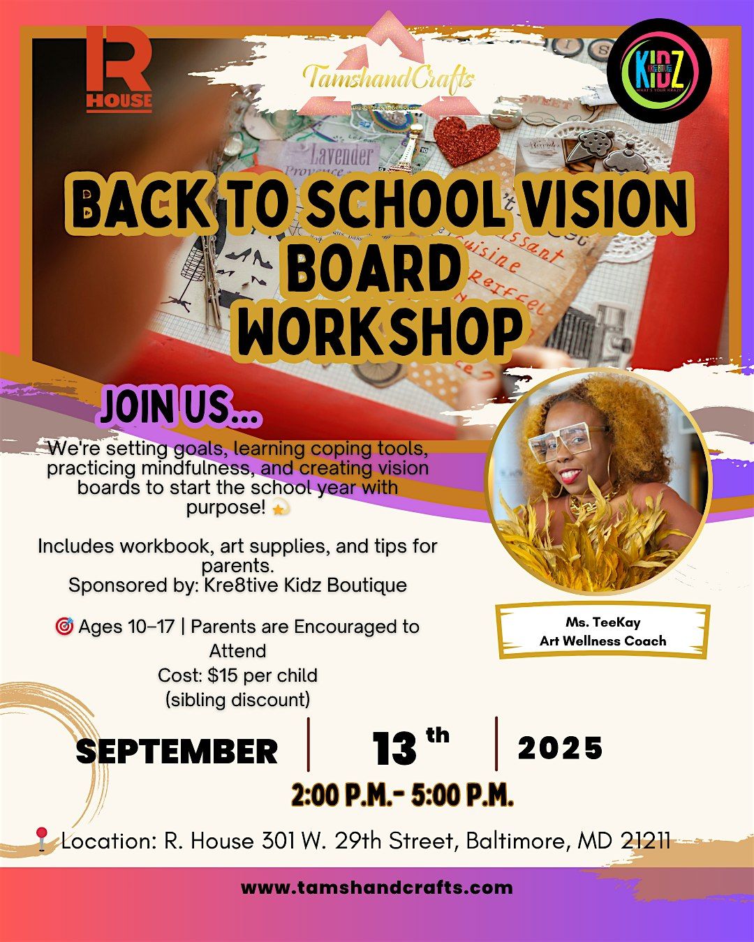 Back to School Intentional Vision Board Workshop, 13 September | Event in Baltimore | AllEvents