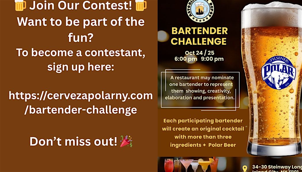 Bartender Challenge, 24 October | Event in Queens | AllEvents