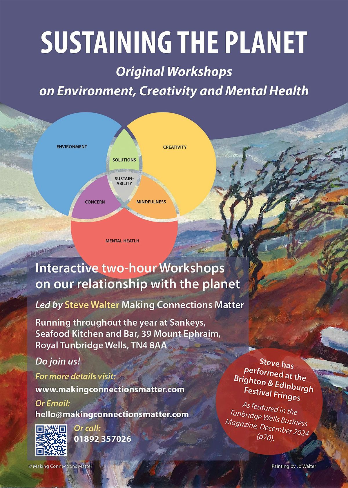 Sustaining the Planet - Environment, Creativity and Mental Health, 9 May | Event in Royal Tunbridge Wells