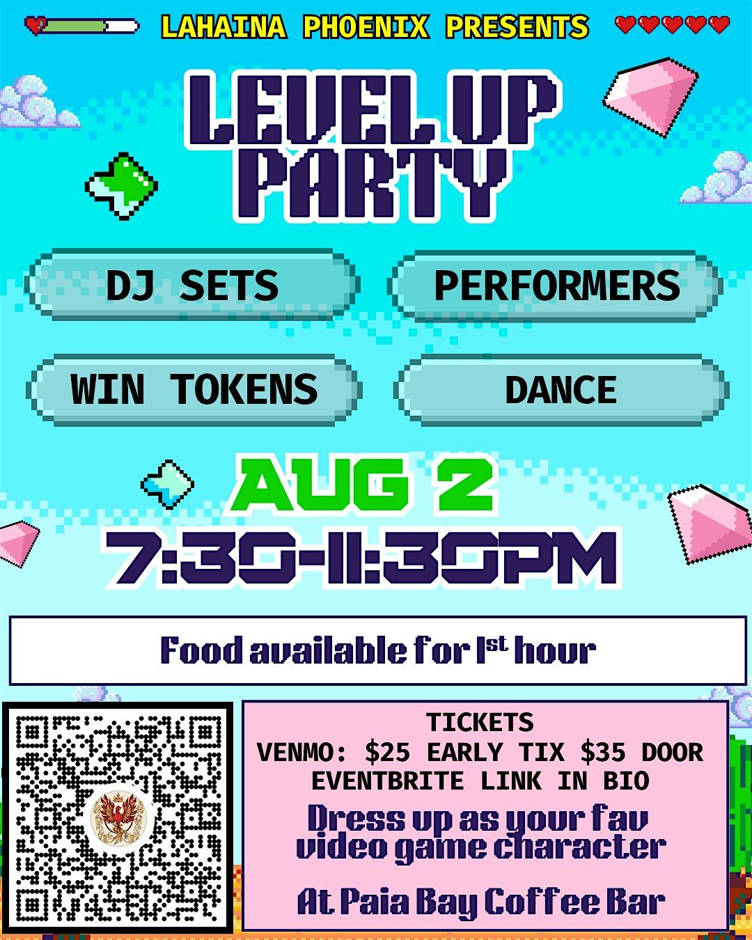 Aug 2nd "Level Up" Lahaina Phoenix Dance Party at Paia Bay Coffee and Bar, 2 August | Event in Paia