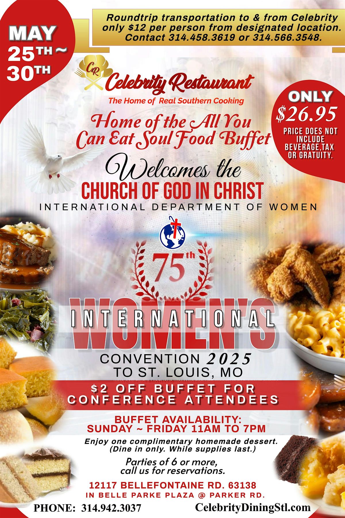 Celebrity Restaurant Welcomes the COGIC Women's Int'l Convention, 25 May | Event in St. Louis | AllEvents