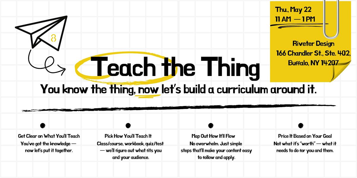 Clinic: Teach the Thing, 22 May | Event in Buffalo | AllEvents
