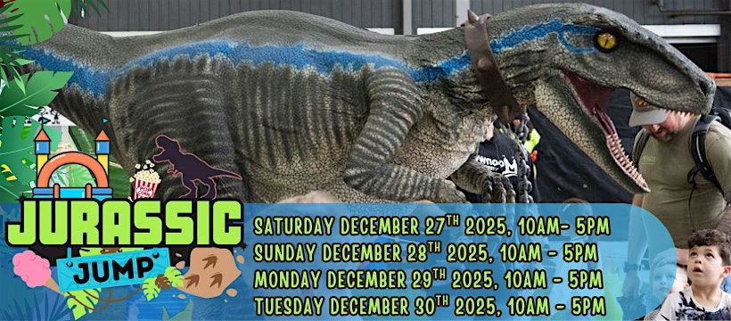 Jurassic Jump! Inflatable Funzone + Dinosaur Interaction, 27 December | Event in Springwater | AllEvents