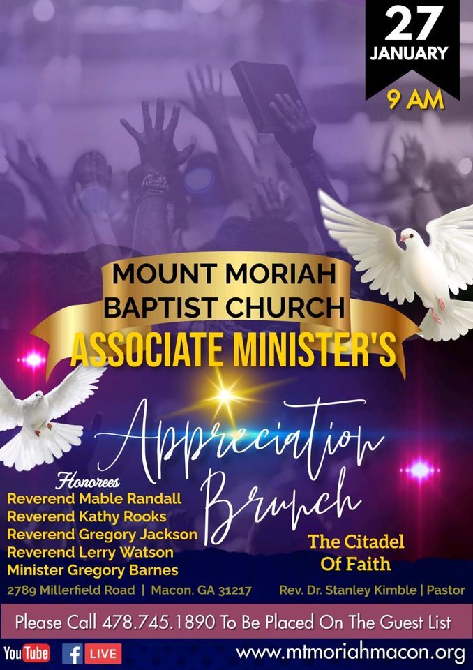 Appreciation Brunch, Mount Moriah Missionary Baptist Church, Macon