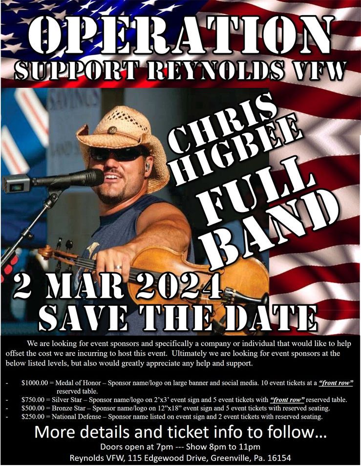 Chris Higbee FULL BAND Reynolds VFW Greenville March 2 2024 chris-higbee-full-band-reynolds-vfw-greenville-march-2-2024