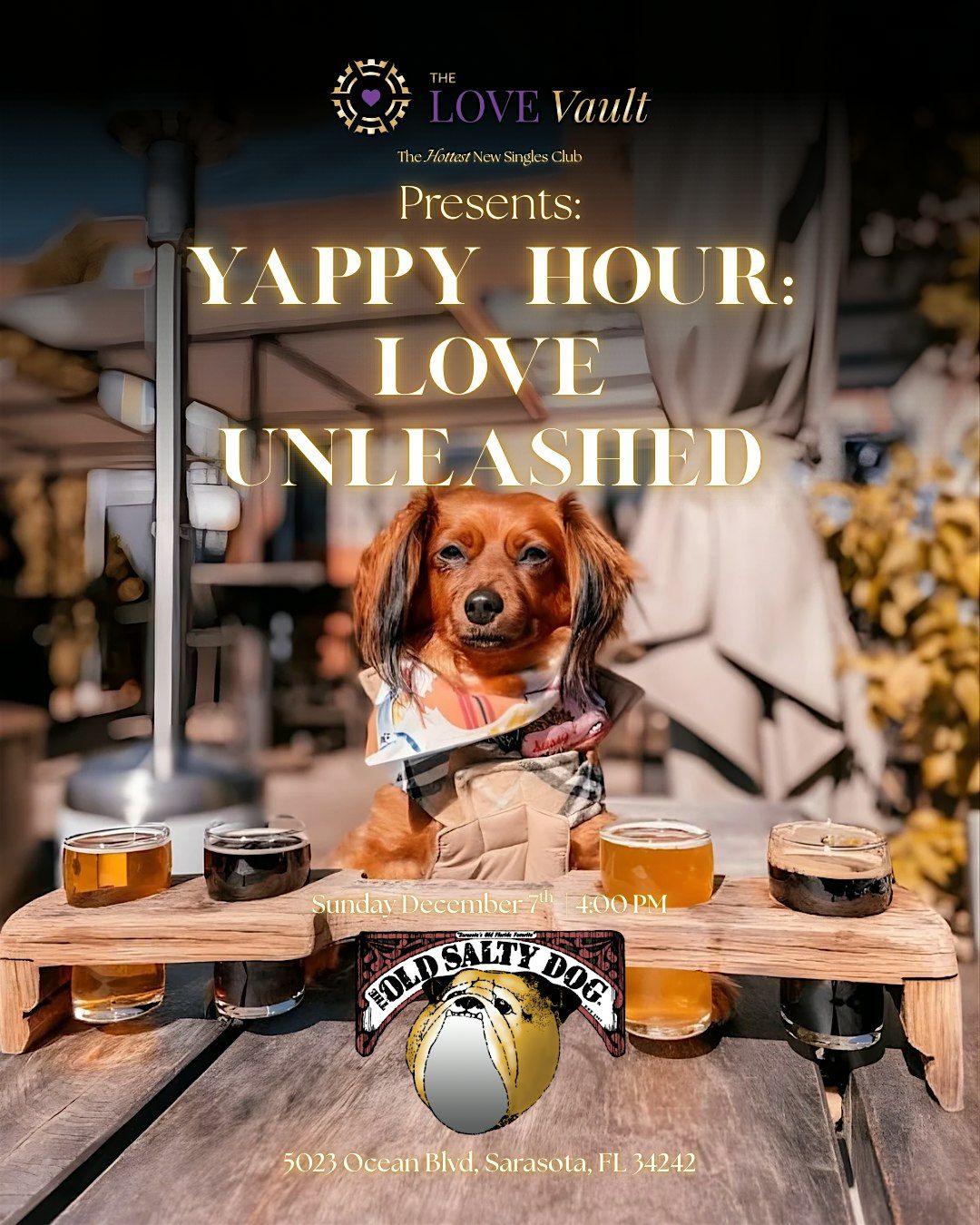 Yappy Hour: Love Unleashed, 7 December | Event in Sarasota | AllEvents