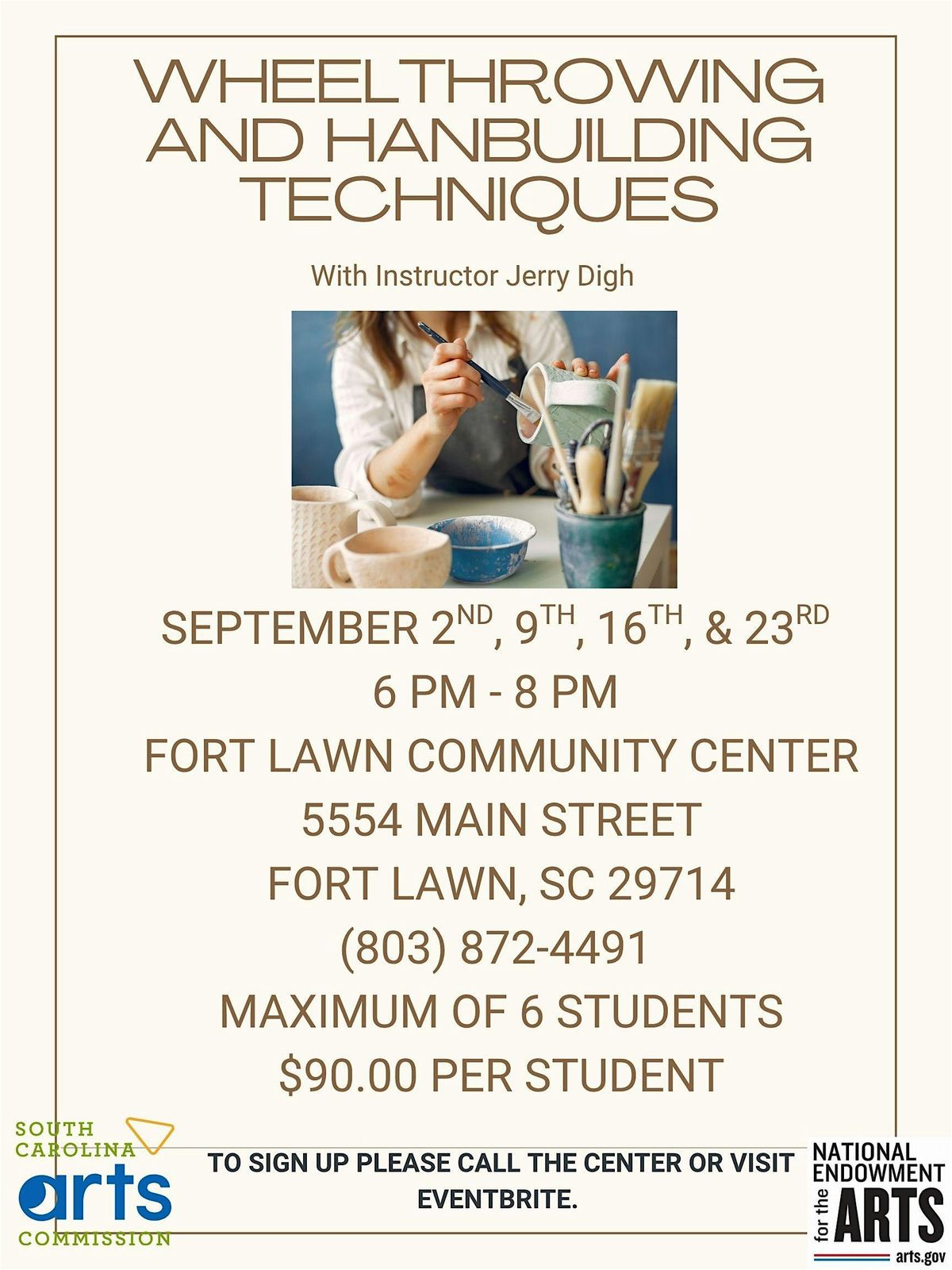 Wheelthrowing and Handbuilding Techniques, 2 September | Event in Fort Lawn | AllEvents