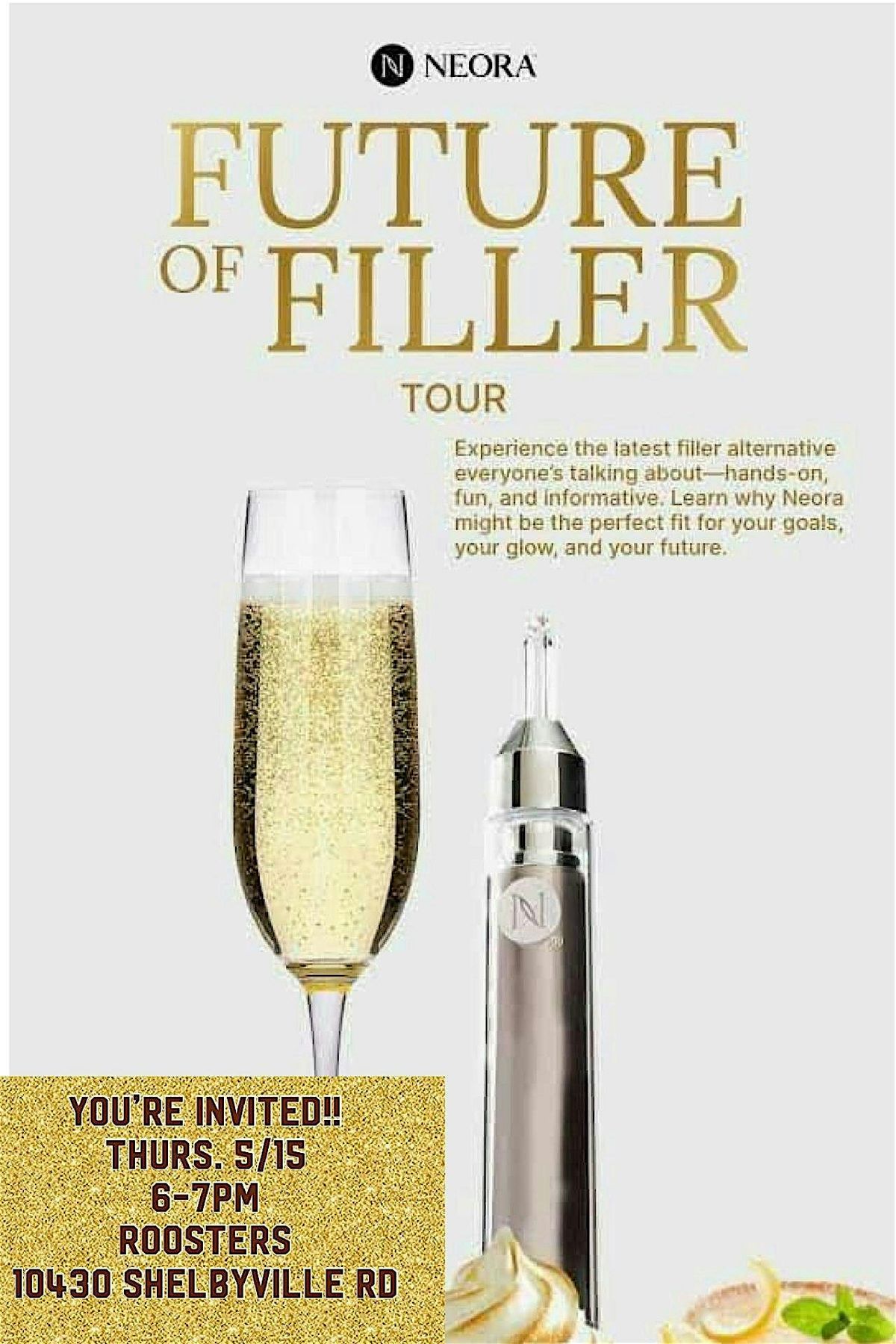 Neora Sip and Sample The Future of Fillers, 15 May | Event in Louisville | AllEvents