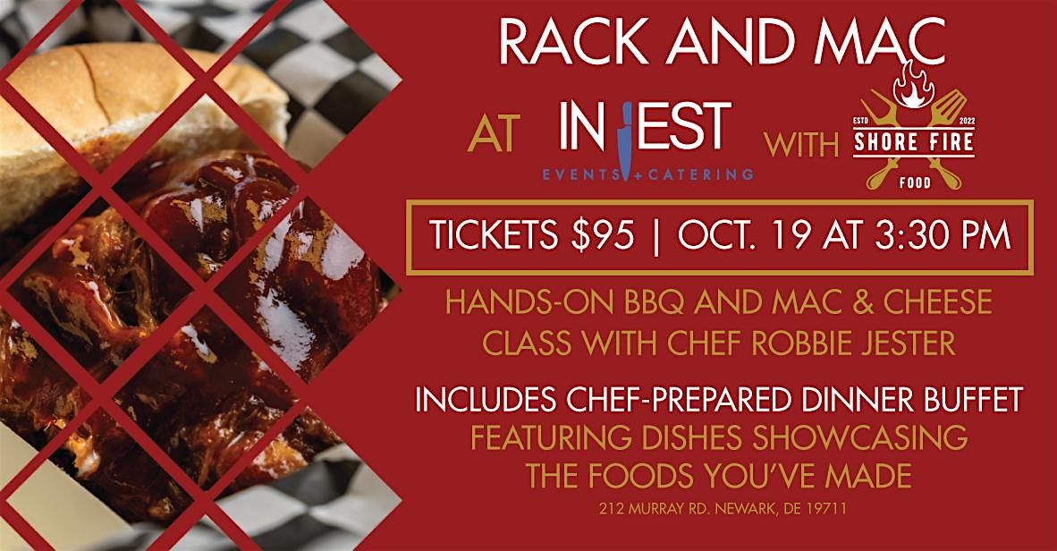 Rack and Mac BBQ Class with Chef Robbie Jester at In Jest Events, 19 October | Event in Newark | AllEvents