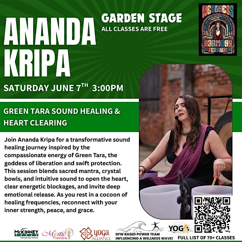 FREE CLASS: Green Tara Sound Healing & Heart Clearing with Ananda Kripa, 7 June | Event in McKinney | AllEvents
