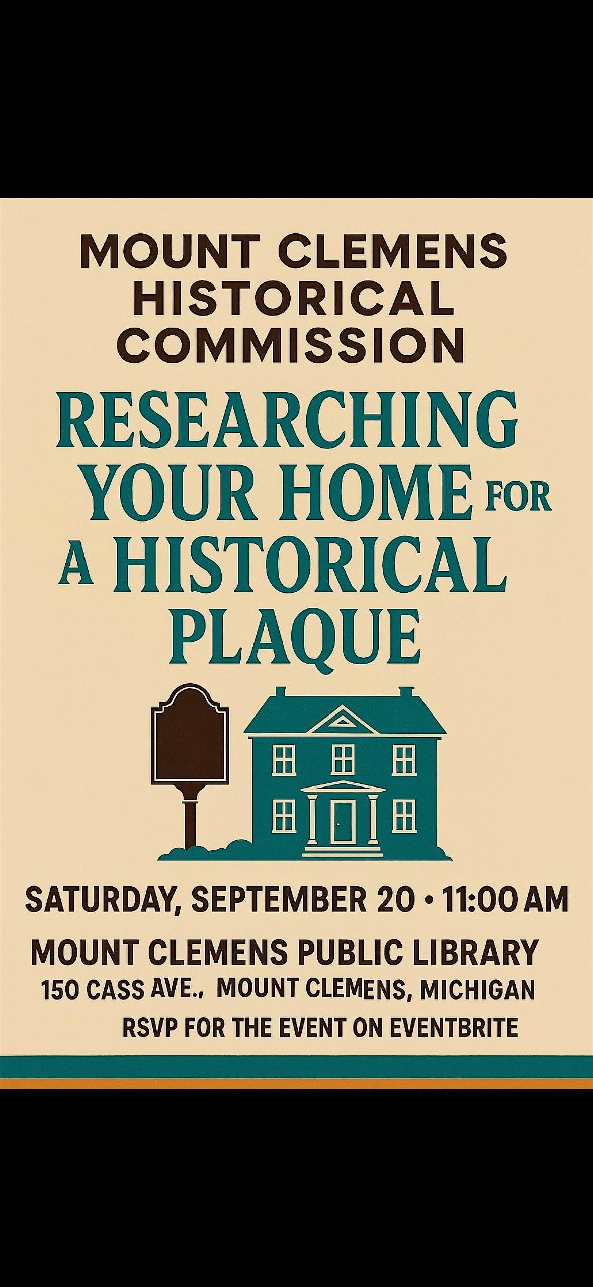 Researching Your Mount Clemens Home for a Historical Plaque, 20 September | Event in Mount Clemens | AllEvents