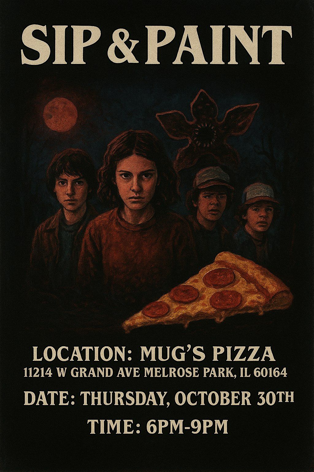 Sip & paint: Stranger Things, 30 October | Event in Melrose Park | AllEvents