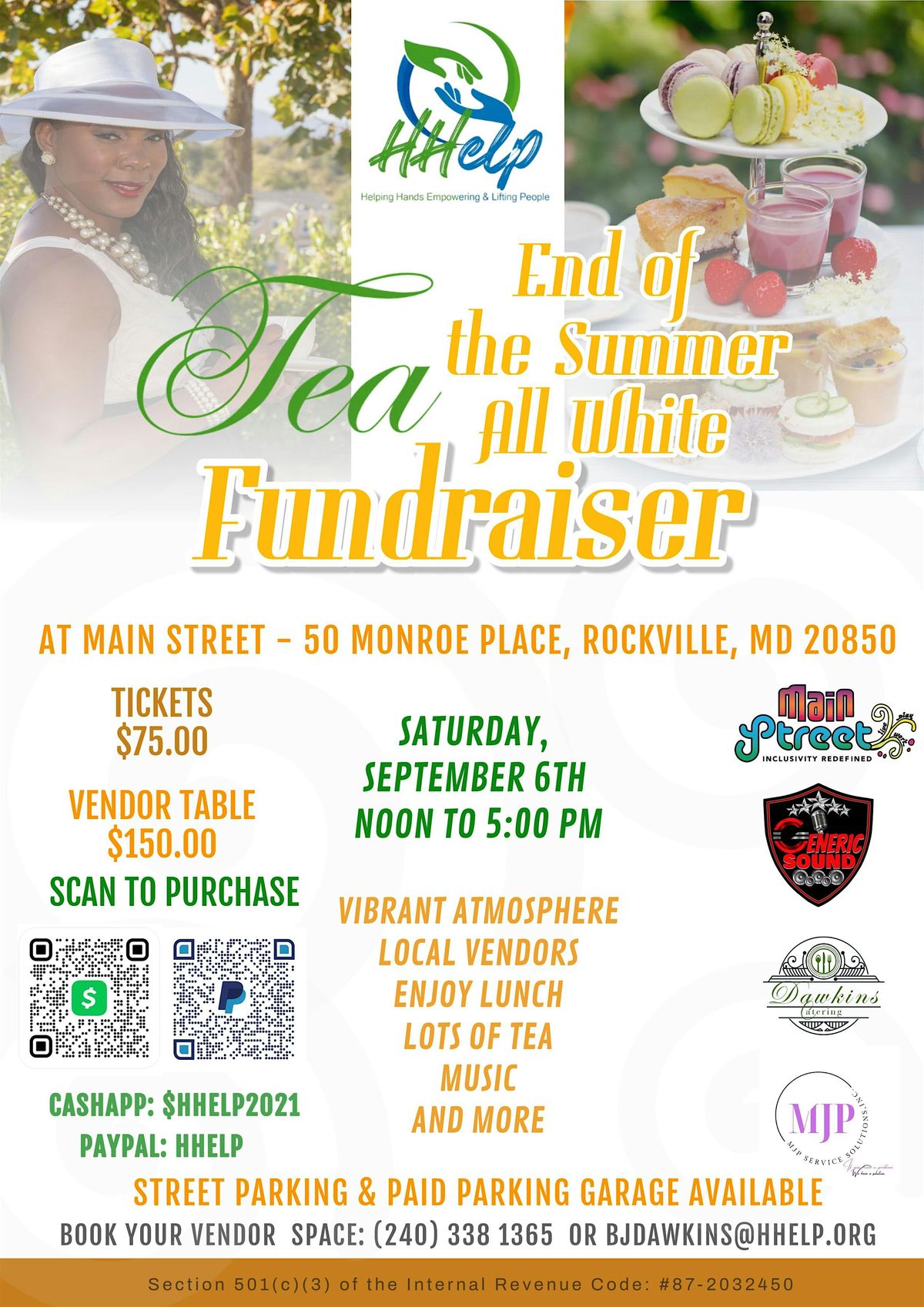 End of the Summer All White Tea Fundraiser, 6 September | Event in Rockville | AllEvents