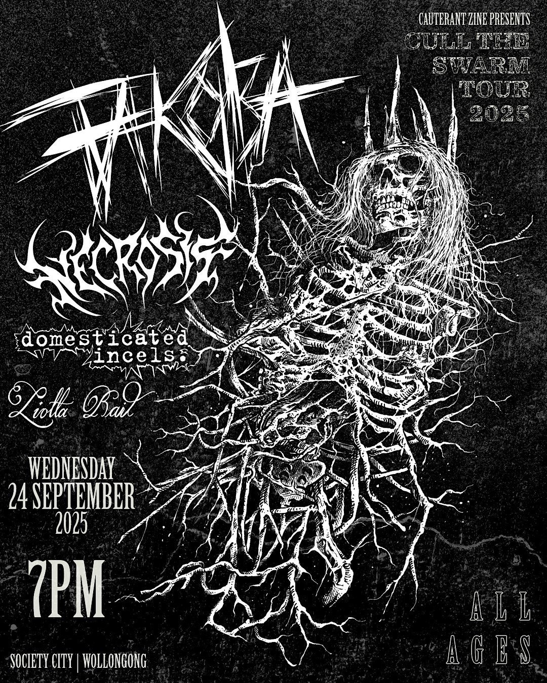TAKOBA + NECROSIS + DOMESTICATED INCELS + LIOTTA RAIL, 24 September | Event in Wollongong | AllEvents