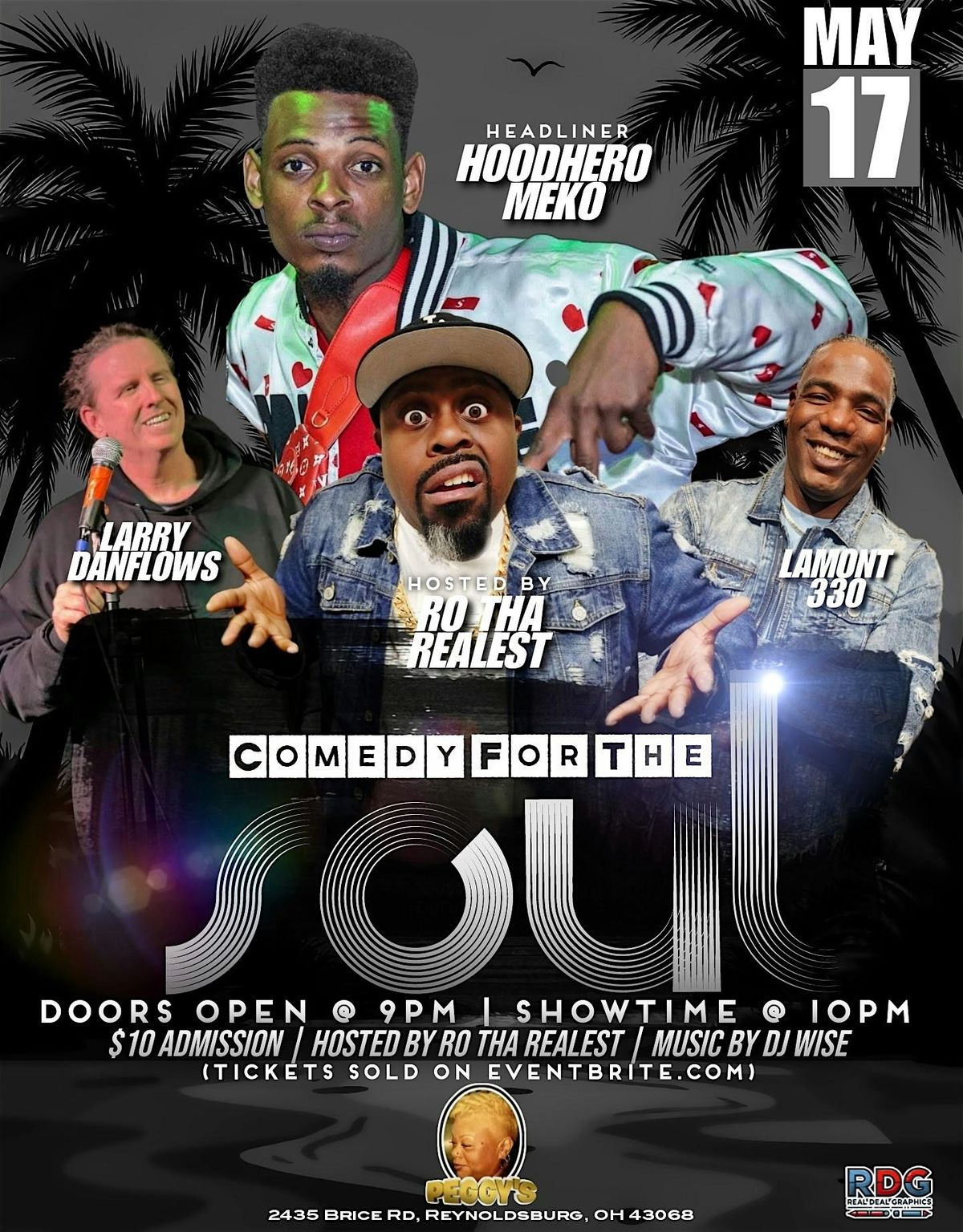 Comedy For The Soul @ Peggy’s #3, 17 May | Event in Reynoldsburg | AllEvents