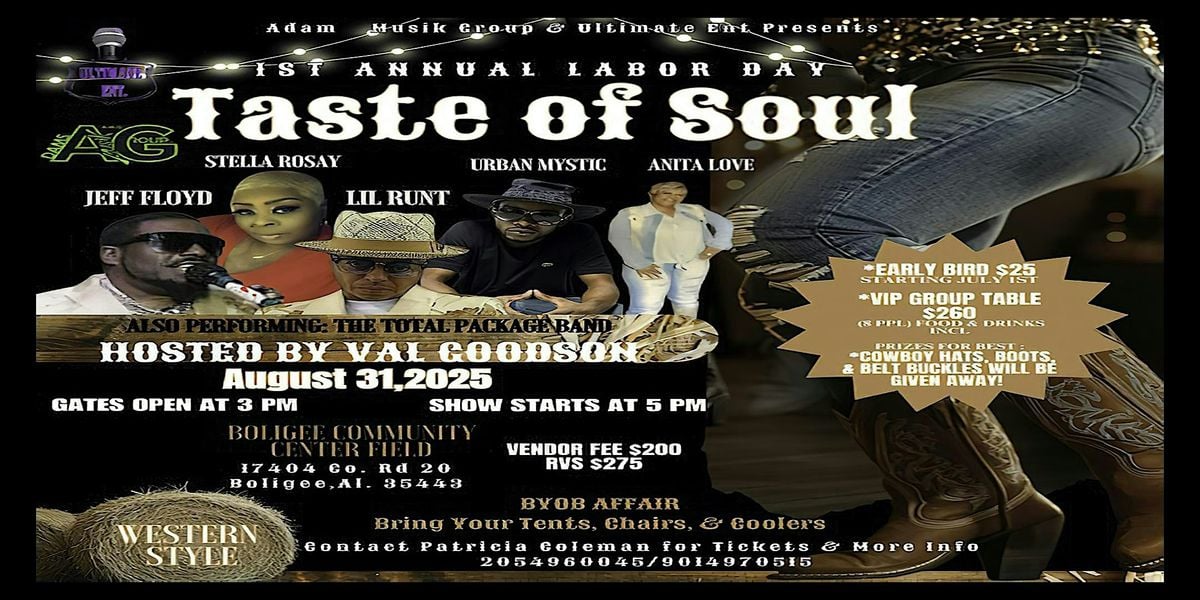 1st Annual Labor Day Taste of Soul, 31 August | Event in Boligee | AllEvents