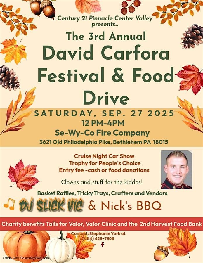 The David Carfora Festival & Food Drive, 27 September | Event in Bethlehem | AllEvents