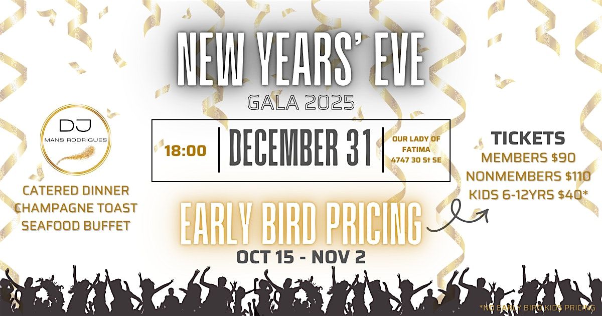NYE Gala with PSC!, 31 December | Event in Calgary | AllEvents