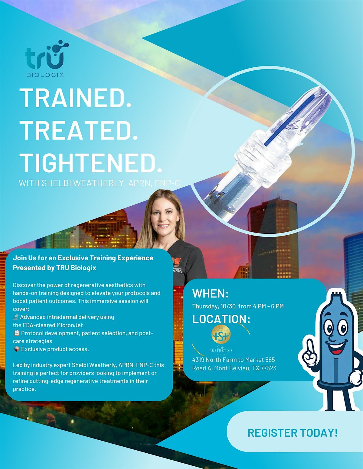 Trained. Treated. Tightened. by TRUBiologix with Shelbi Weatherly, 30 October | Event in Mont Belvieu | AllEvents