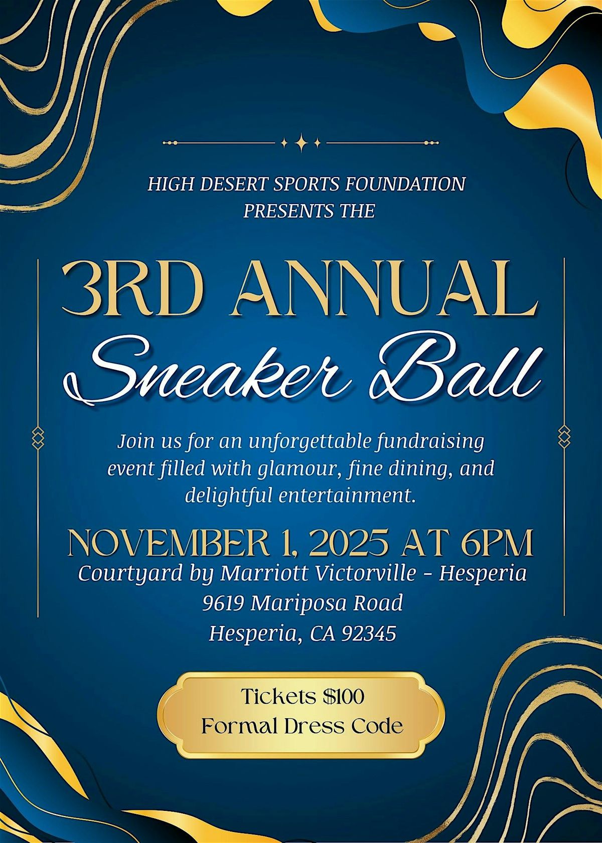 3rd Annual Sneaker Ball Fundraiser, 1 November | Event in Hesperia | AllEvents