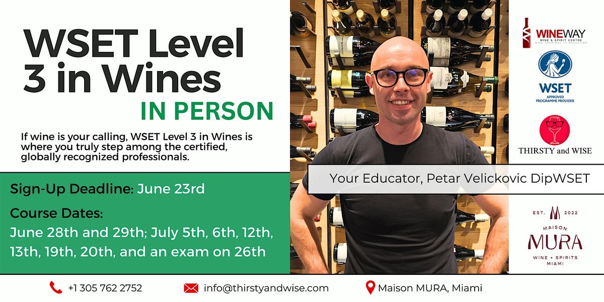 How to Pass WSET L3 in Wines — Free Strategy Session from Thirsty and Wise, 2 May | Event in Miami | AllEvents