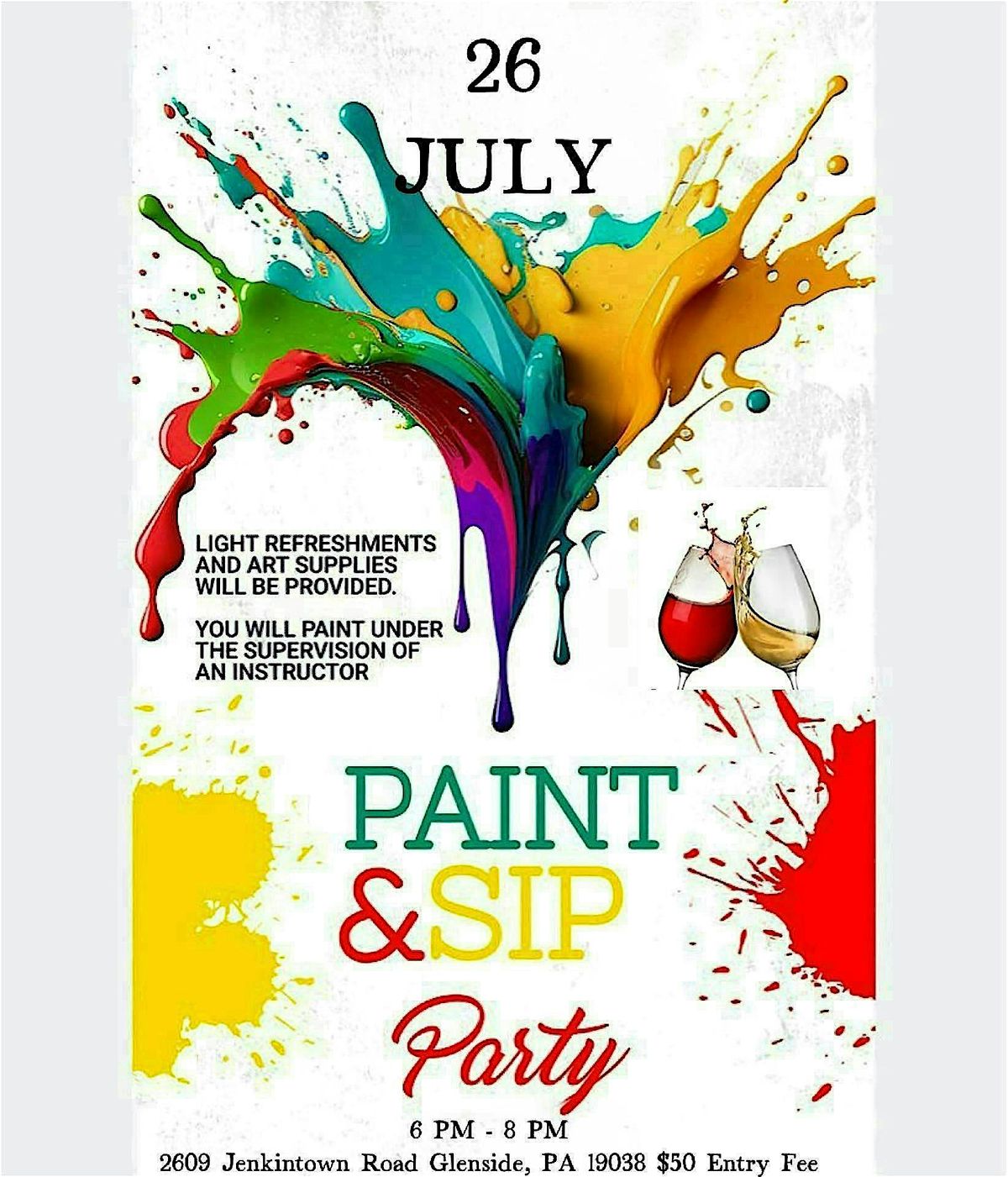 Paint & Sip, 26 July | Event in Glenside | AllEvents