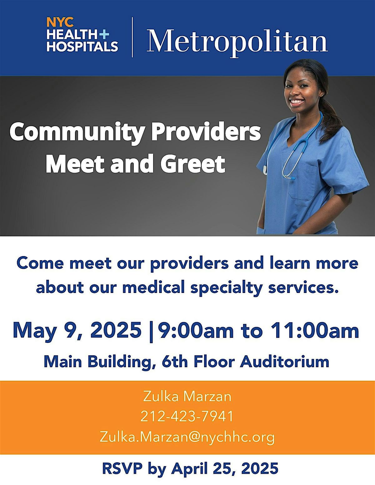NYC Health + Hospitals/Metropolitan Community Provide Meet and Greet, 9 May | Event in New York | AllEvents
