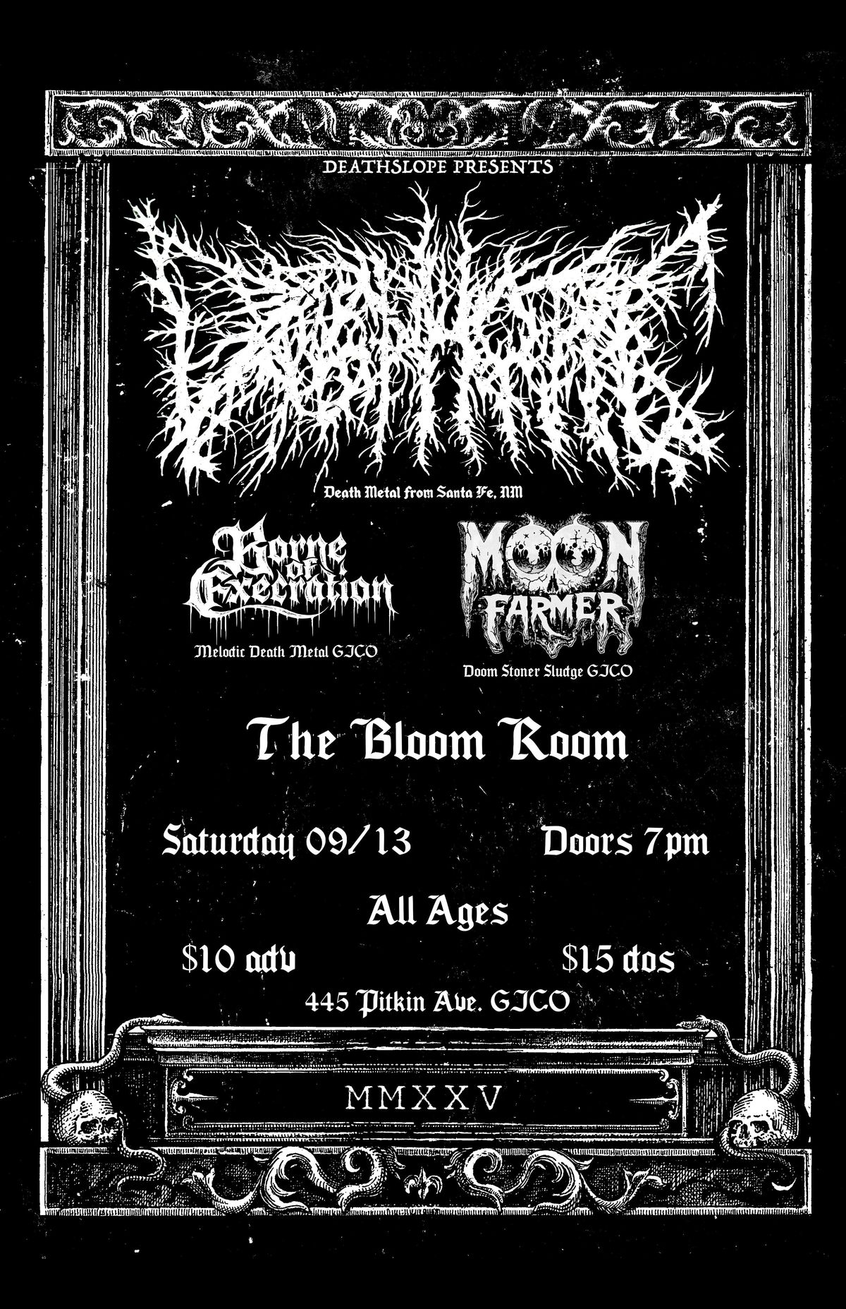Dysphotic, Bourne of Execration, & Moonfarmer @ The Bloom Room, 13 September | Event in Grand Junction