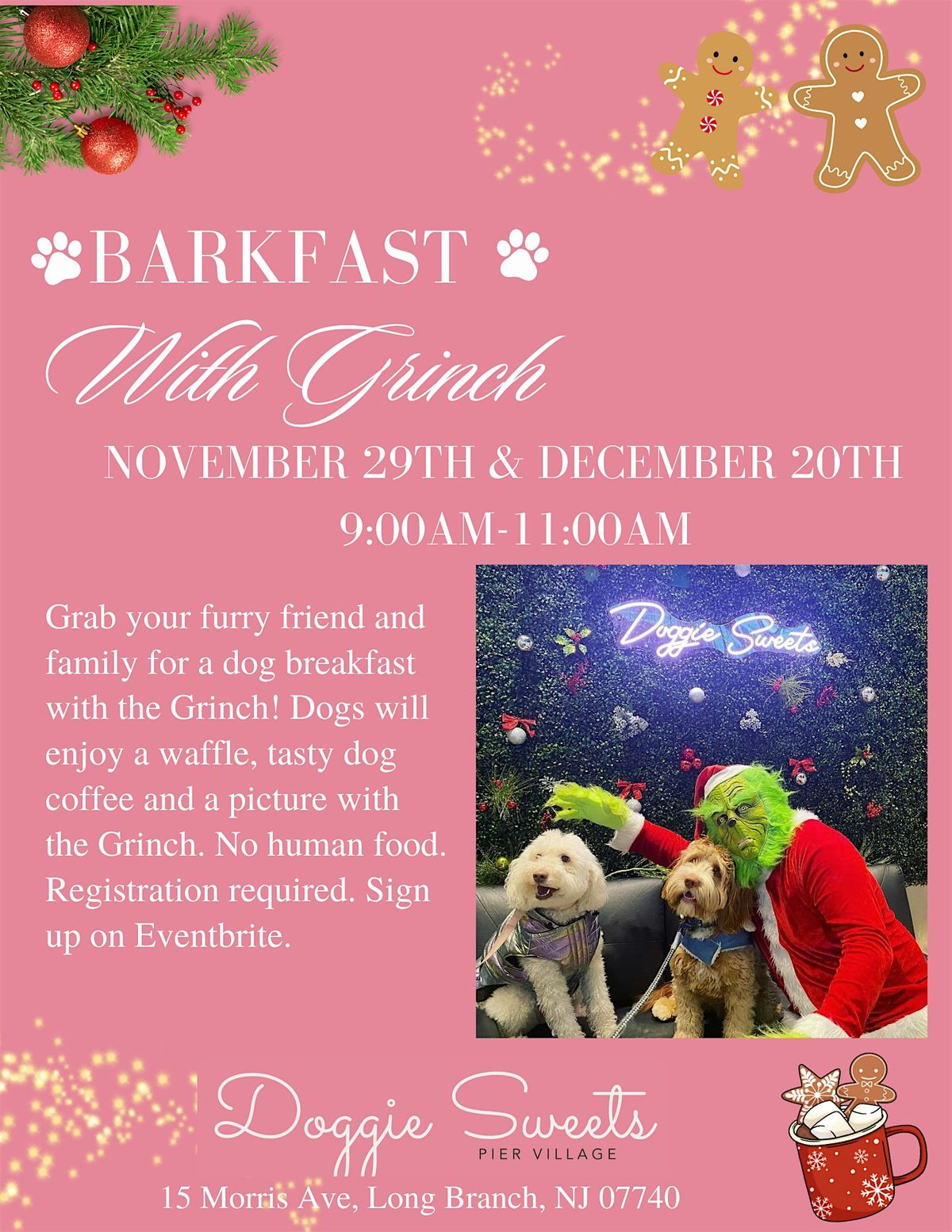 Barkfast with the Grinch, 29 November | Event in Long Branch | AllEvents