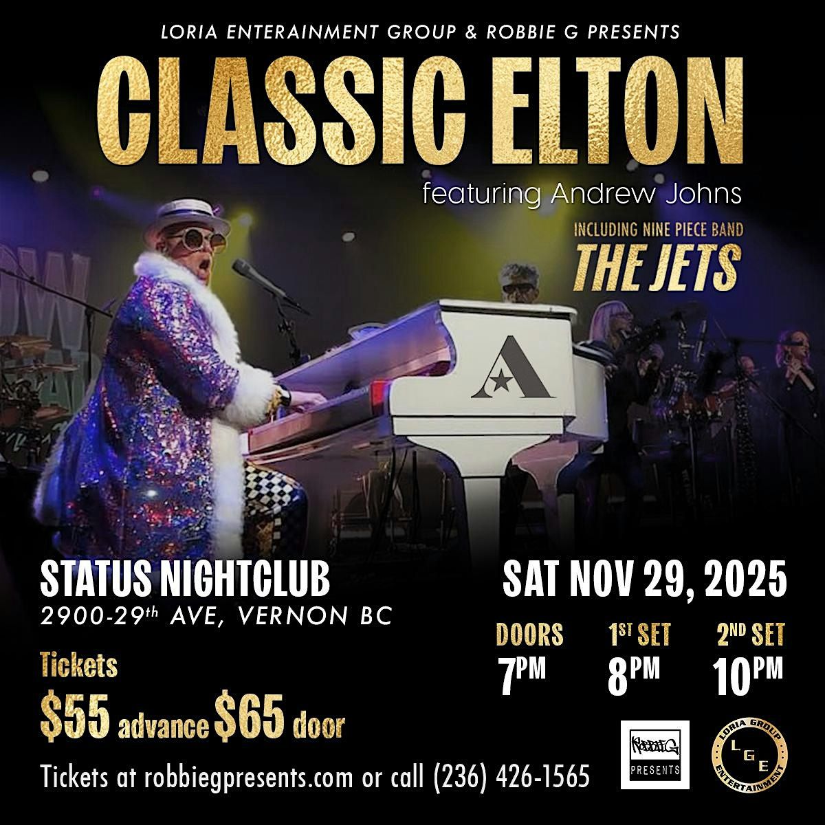 Classic Elton Live in Vernon Nov 29th at Status Nightclub, 29 November | Event in Vernon | AllEvents