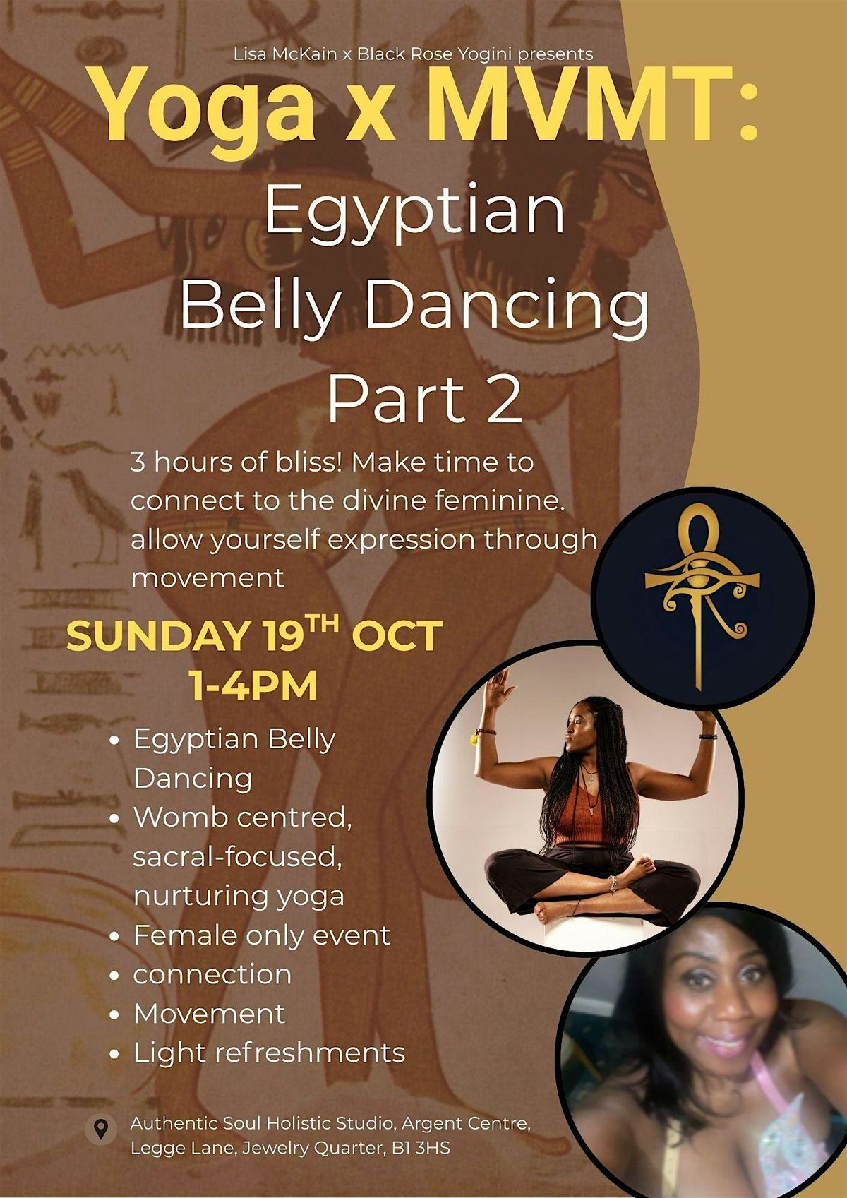 ☥ Yoga x MVMT:  Egyptian Belly Dancing  Part 2 ☥, 19 October | Event in Birmingham | AllEvents