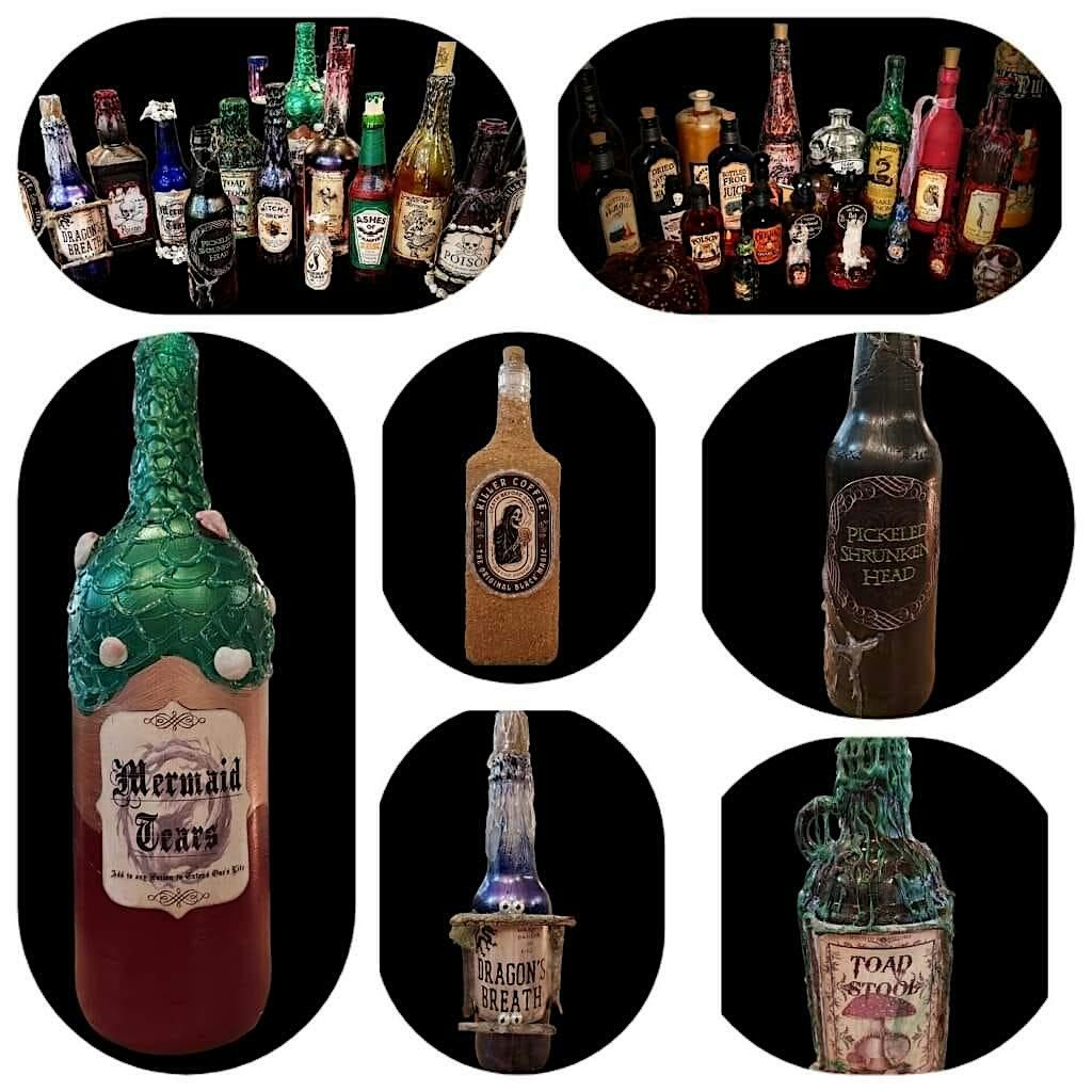Halloween Apothecary Bottle Set - Mixed Media Class - 9/27, 27 September | Event in Ormond Beach | AllEvents