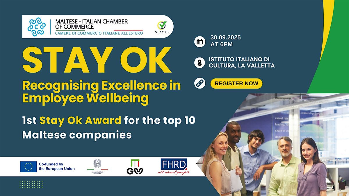 STAY OK Awards and networking: Wellbeing and Innovation for SMEs, 30 September | Event in Valletta | AllEvents